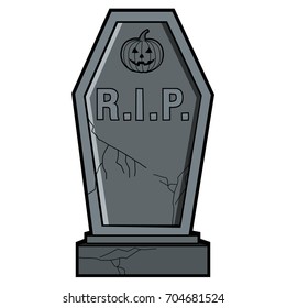Isolated tombstone icon on a white background, vector illustration