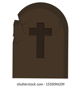 Isolated tombstone image over a white background - Vector