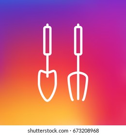 Isolated Tools Outline Symbol On Clean Background. Vector Instruments Element In Trendy Style.