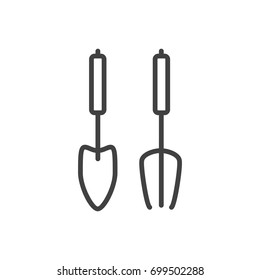 Isolated Tools Outline Symbol On Clean Background. Vector Instruments Element In Trendy Style.