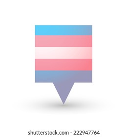  Isolated tooltip with a transgender pride flag