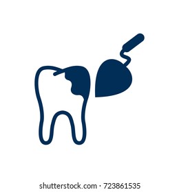 Isolated Tooth Reconstruction Icon Symbol On Clean Background. Vector Procedure Element In Trendy Style.