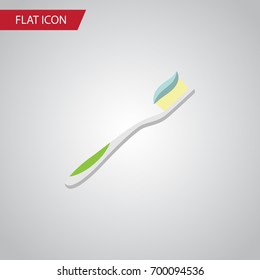 Isolated Toothbrush Flat Icon. Dental Vector Element Can Be Used For Toothbrush, Pasta, Dental Design Concept.