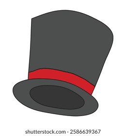 Isolated top hat on a white background, Vector illustration 