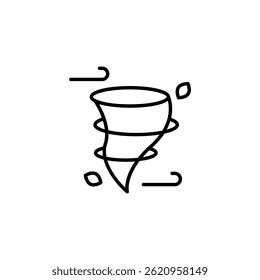 Isolated tornado outline illustration, weather concept for destruction and danger