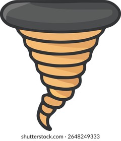 Ilustração isolada de tempestade de espiral tornado no fundo branco