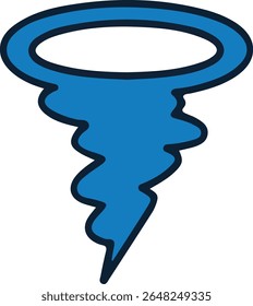 Isolated Tornado Swirl Storm Illustration on White Background