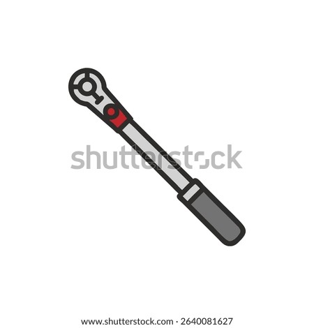 Isolated torque wrench icon on White Background for tool concept