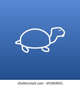 Isolated Tortoise Outline Symbol On Clean Background. Vector Turtle Element In Trendy Style.