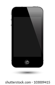 isolated touch screen smartphone in eps10 format, to preserve the reflection effects after replace with images on screen.