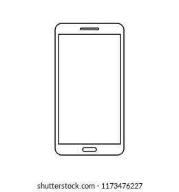 Isolated touchscreen 9:16 smartphone on outline. Smartphone symbol vector Illustration. EPS10 compatible