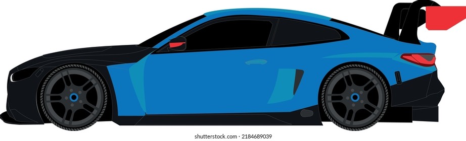 Isolated Touring Car Racing Vector Illustration