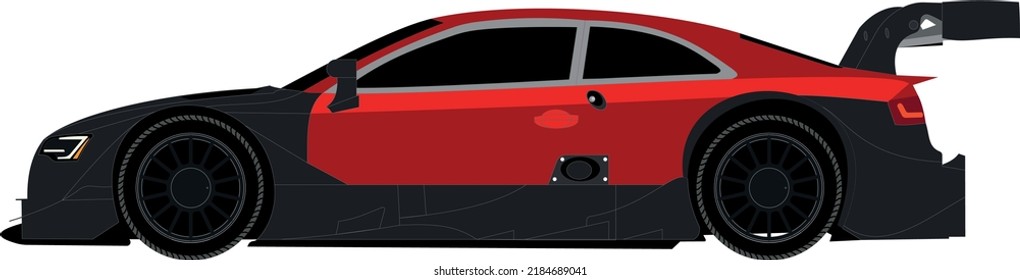 Isolated Touring Car Racing Vector Illustration