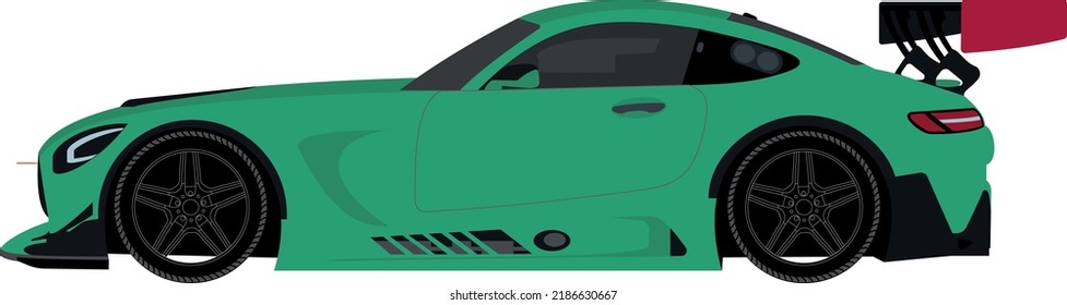 Isolated Touring Car Racing Vector Illustration