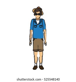 Isolated tourist man design