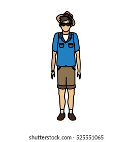 Isolated tourist man design