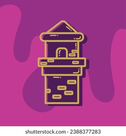 Isolated tower of castle Royalty icon Vector