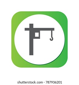 Isolated Tower Crane Icon Symbol On Clean Background. Vector Lifting Element In Trendy Style.