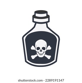 Isolated Toxic Glass Bottle Sign.Vector Illustration.
