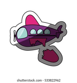 Isolated toy airplane damaged design
