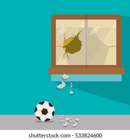 Isolated toy ball damaged design