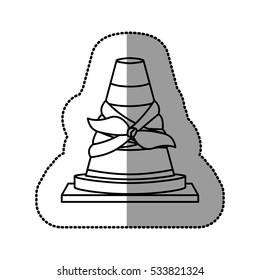 Isolated toy cone damaged design