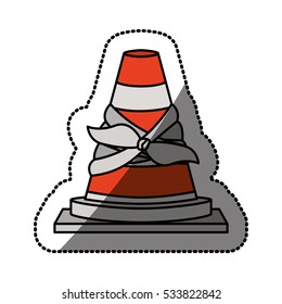 Isolated toy cone damaged design
