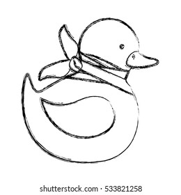 Isolated toy duck damaged design