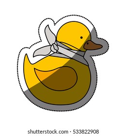 Isolated toy duck damaged design