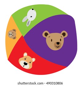 Isolated toy on a white background, Vector illustration