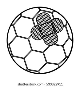 Isolated toy soccer ball damaged design