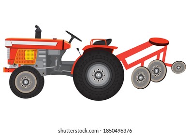 isolated tractor on white background vector design