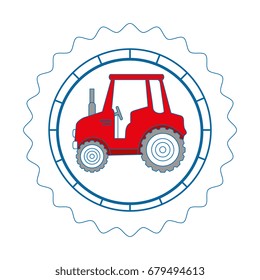 isolated tractor round icon