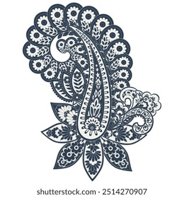 Isolated traditional Asian element Paisley. Traditional colorful paisley vector pattern. Pattern for textile design or fabrics. Fashionable design