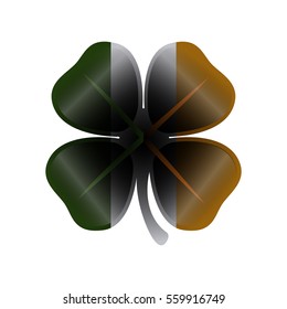 Isolated traditional clover with the irish flag, Patrick's day Vector illustration