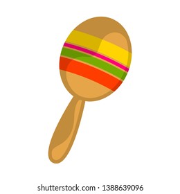 Isolated traditional colored mexican maraca image - Vector