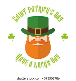 Isolated traditional elf with a hat and beard for patrick's day