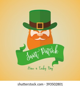 Isolated traditional elf with a hat and beard for patrick's day