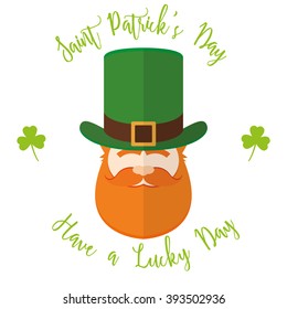 Isolated traditional elf with a hat and beard for patrick's day