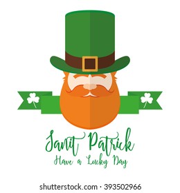 Isolated traditional elf with a hat and beard for patrick's day