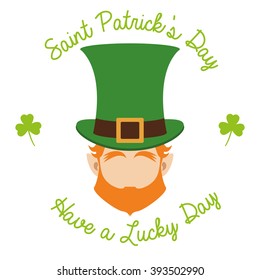 Isolated traditional elf with a hat and beard for patrick's day