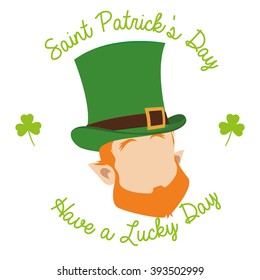Isolated traditional elf with a hat and beard for patrick's day