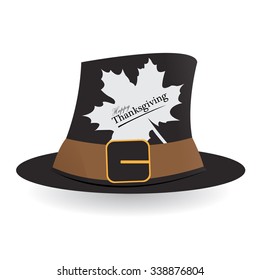Isolated traditional hat with a silhouette of a leaf for thanksgiving day