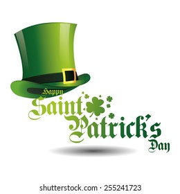 an isolated traditional hat and text for patrick's day