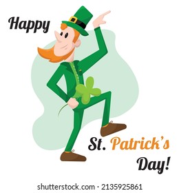 Isolated traditional irish elf with clothes Saint patrick day Vector