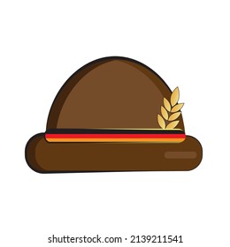 Isolated traditional male oktoberfest hat icon Vector