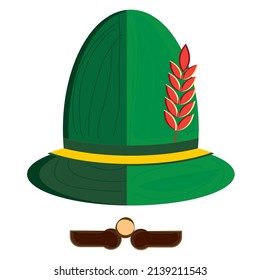 Isolated traditional male oktoberfest hat icon Vector