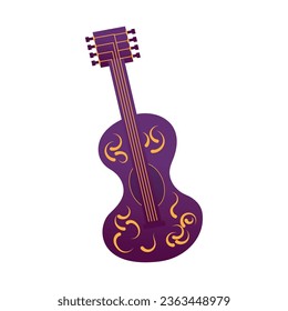 Isolated traditional mexican guitar musical instrument Vector