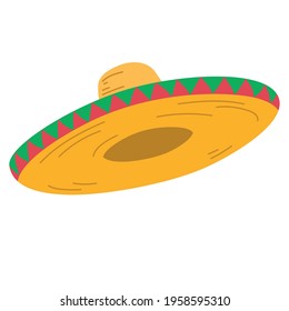 Isolated traditional mexican hat. Mexican cultur. Cinco de mayo - Vector