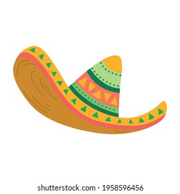 Isolated traditional mexican hat. Mexican cultur. Cinco de mayo - Vector